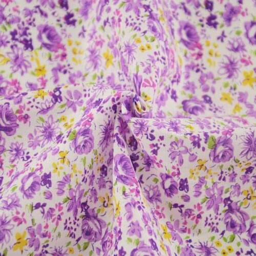 100% Cotton Fabric Tecido Purple Design Cloth Decoration Sewing Tela Patchwork Plain Scrapbooking Textile Romatice Flower Design