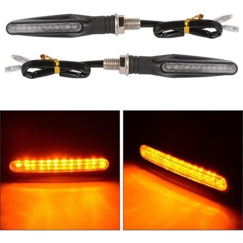 4Pcs/lot Universal Motorcycle Led Turn Signal Indicators Flowing Water Flicker Blinkers Flexible Bendable Amber Light Lamp