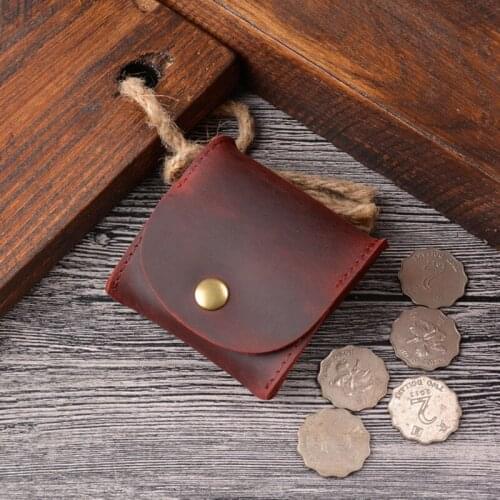 Vintage Good Qualtiy Cow Leather Coin Purse Mini Small Wallet Female Real Cow Leather Individuation Men Women Coin Bags