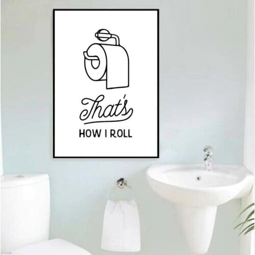 Thats How I Roll Background Decoration Bathroom Decoration Wall Hanging Canvas Painting Wall Art Funny Toilet Painting Kitchen