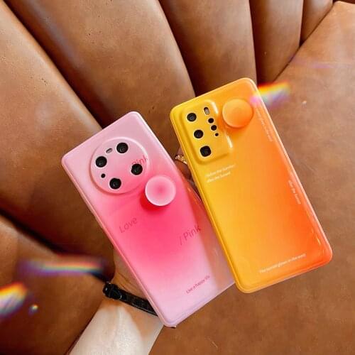 Rotating Gradient Phone Cases for Huawei P40 P30 Pro Mate 30 Nova 7 se mate40pro Release Stress Shell Soft IMD Cover