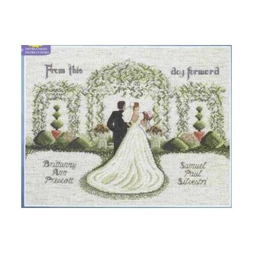 Gold Collection Counted Cross Stitch Kit From This Day Forward Wedding Record Anniversary Memorial Day janlynn