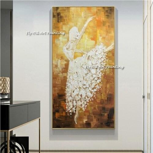 100% Handmade Modern Thick Oil Ballet Dancing Canvas Painting Large Hand Painte Home Decor For Living Room Wall Art Picture