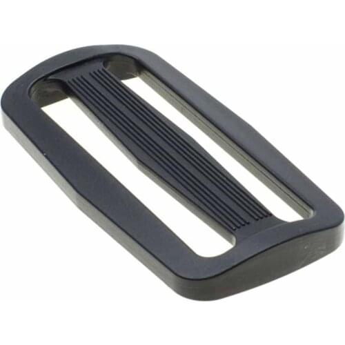 100pcs/pack 60mm Webbing Plastic Curve Slider Tri-Glide Adjust Tri-ring Buckles Backpack Straps Black