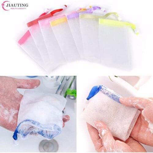 5Pcs/lot Practical Soft Soap Blister Mesh Soap Net Foaming Net Easy Bubble Mesh Bag Popular Bath & Shower