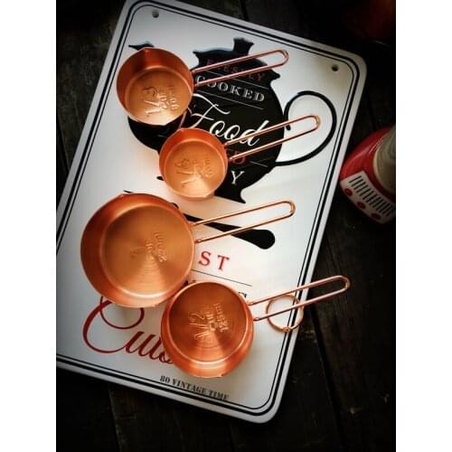80 Vintage Time Baking Delicious Food Photography Face Score To Bear Copper Plating Cup Rose Gold Amount Spoon Four Paper Set