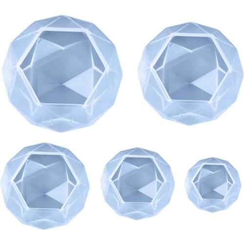 Behogar 5pcs Mix Size Silicone Diamond-shaped Mould DIY Casting Moulds for Resin Epoxy Jewelry Making Candle Wax Homemade Soap