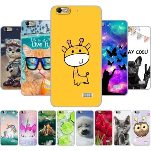 Cover phone case for honor 4C soft tpu silicon transparent back cover 360 full protective printing clear coque