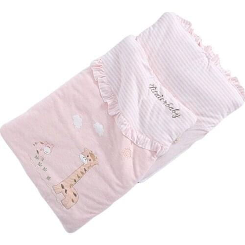 Baby color cotton breathable sleeping bag Baby cartoon pattern wrap Baby multi-purpose hug is sleeping bag Baby sleeping bag