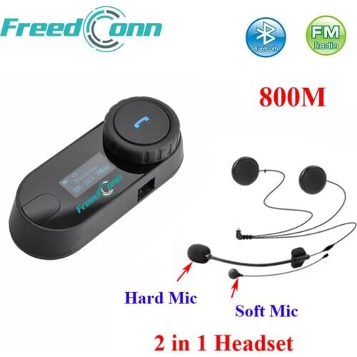 Freedconn TCOM-SC Helmet Bluetooth Interphone Motorcycle Headset Intercom with LCD Screen +FM Radio Helmet Intercom