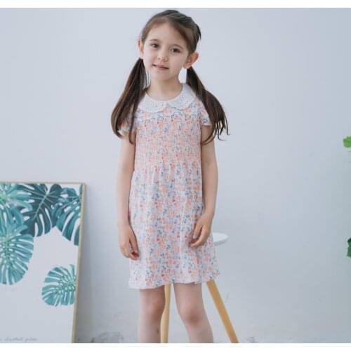 Holead Doll Collar Floral Dress Children Clothes 2021 Summer Dress Girl 2-8 Years Costumes Dresses Child Princess Clothing