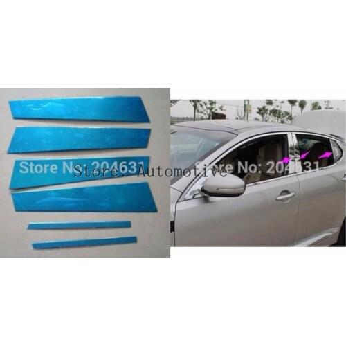 For KIA K5 Optima 2011-2015 CHROME STAINLESS STEEL B Pillar Posts window trim
