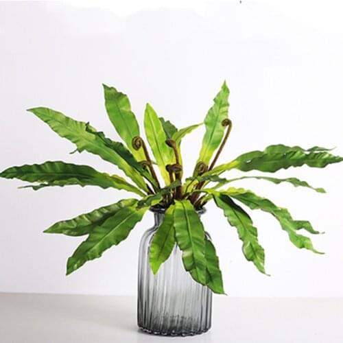Green Artificial Fern Leaves Flower Decorative Grass Simulation Plant Leaves Potted Home Wedding Hotel Decorated Tropical Leaves