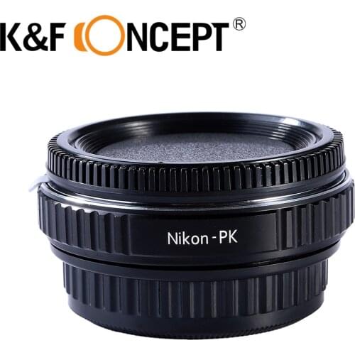 K&F Concept Lens Mount Adapter Ring for Nikon Lens to Pentax K PK Mount Adapter with Glass for Pentax Camera Body