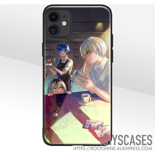 Ken Kaneki Touka Kirishima Ichika Glass Phone Case FOR iPhone SE 6s 7 8 Plus X XR XS 11 12 Mini Pro Max Sumsung Cover Shell