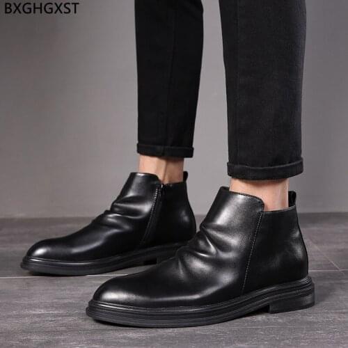 Leather Boots for Men Male Black Chelsea Boots Man Luxury Brand Shoes Man Designer Man Casual Shoes Ankle Boots for Men 2021