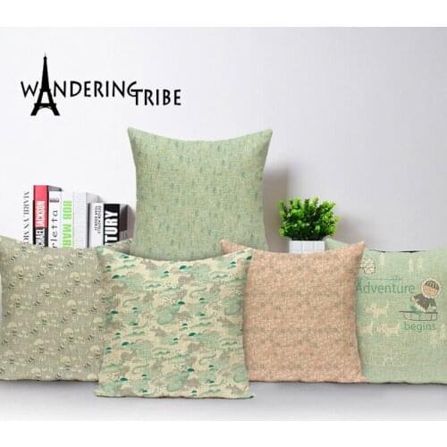 Nordic Penguin Pillow Covers Cartoon Fox Decorative for Sofa Cushions Case Linen Cushion Cover Print Car Pillowcase Kissenbezug