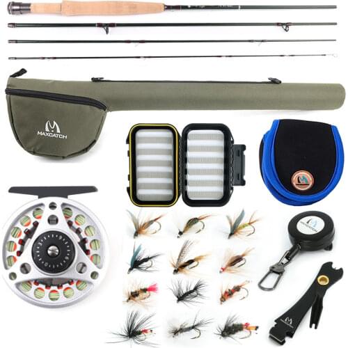 Maximumcatch Small Stream Creek Fly Fishing Rod Aluminum Reel Line Kit 6ft-7.6ft 1/2/3wt