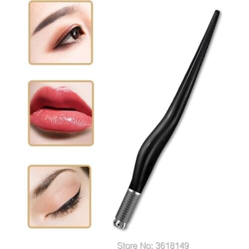 PCD Microblading Pen Transparent Black Tattoo Manual Pen for Permanent Makeup Eyebrow Lip Embroidery Pen Handmade Pen
