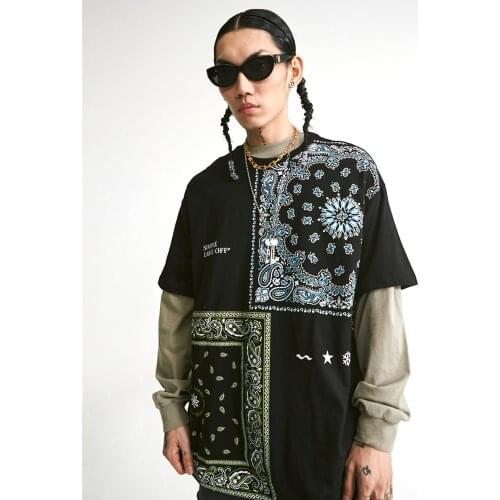 EukaaRu Hip Hop Man Clothing Cashew Print Design Oversize Tshirts Men Women Streetwear Tee Shirt Oversized T Shirt Graphic