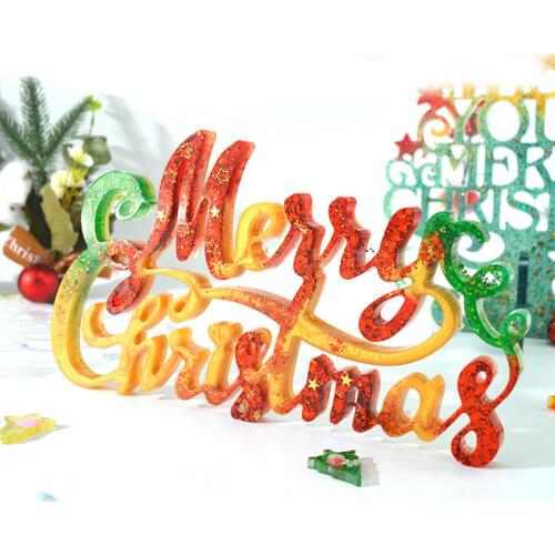Christmas Tree Clear Silicone Mold For DIY Jewelry Making Accessories Christmas Alphabet UV Epoxy Resin Crystal Casting Mould
