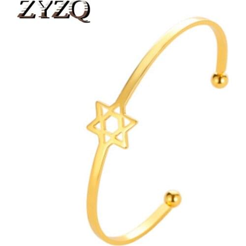 ZYZQ Star Shaped Open Bangle Three Color Available For Women Trendy Korean Stylish Women Accessories Jewelry Euro Stylish Hot