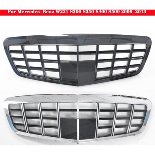 For Mercedes-Benz S300 S350 S400 S500 W221 2009-2013 Car styling Middle grille Maybach ABS plastic GT front grille vertical bar