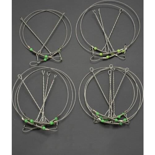 0.6mm steel wire Plastic packets luminous beads Balance string fishing hook bracket 2/3/4/5 arms long hook bracket for Sea rod