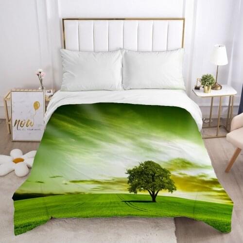 Landscape Duvet cover Quilt/Blanket/Comfortable Case 140x200 240x220 240x260 Queen King Single Bedding for Home green