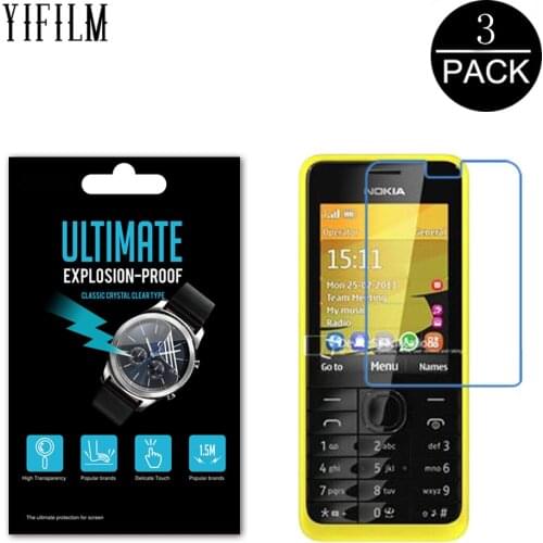 3Pcs HD Clear Explosion-Proof PET Film For Nokia 301 Screen Protector 5H Scratch Resistant Anti-Water Film Not Glass For Nokia