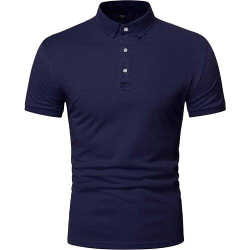 Solid colour short sleeve polo shirt men high quality brand men polo shirts casual Business cozy polo shirt men