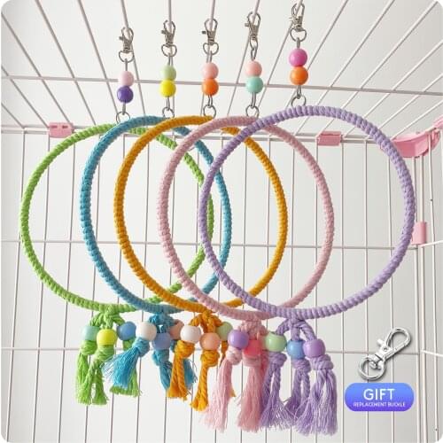 Sugar Gliders Climbing Rope Bird Stand Ring Squirrel Swing Cage Decoration Pendant Flying Squirrel Hand-Woven Small Pet Toy