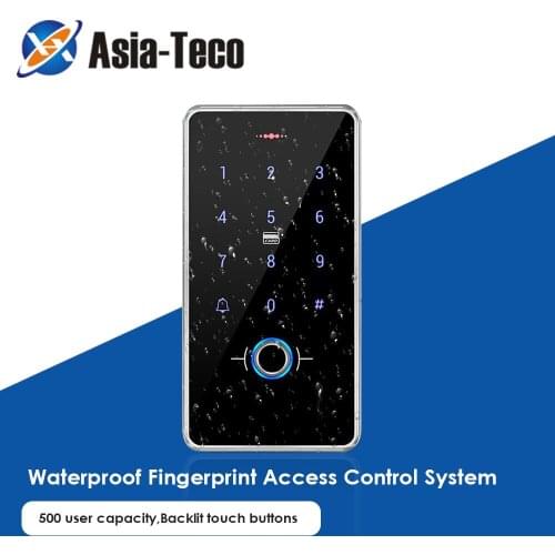 Outdoor IP67 Waterproof Backlight Touch Keypad 13.56Mhz IC Proximity Reader Fingerprint Access Control with WG26 Output