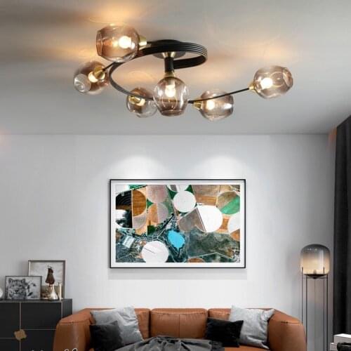 Nordic LED Ceiling Chandeliers Modern Glass Retro Pendant Lamp For Living Dining Room Kitchen Bedroom Cafe Indoor Decor Lights