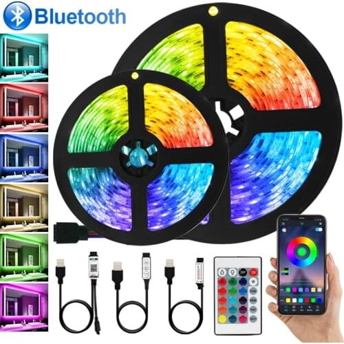 Led Strip Light 5V Diode Flexible Ribbon TV Background Lighting Tape USB 3 Key Led SMD 2835 5050 RGB luces Striped Bluetooth