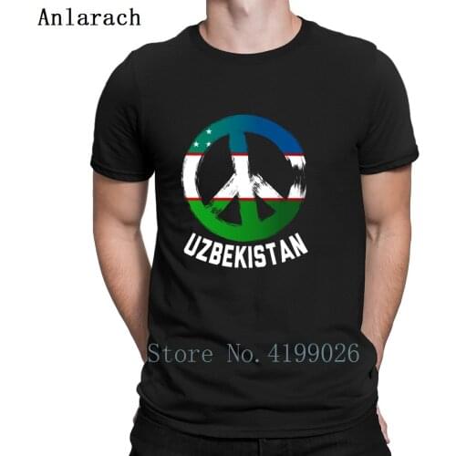 Uzbekistan Peace Sign Tee Shirt T Shirt Fun Personality Letter Summer Mens T-Shirt Authentic Clothes Euro Size Anti-Wrinkle