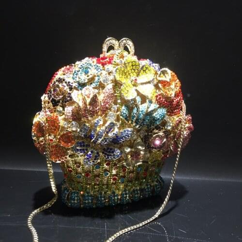 XIYUAN woman crystal Diamond Rhinestone Evening bags Clutch Bag Female Purse Wedding Bridal Bag Chain Mini Women Handbag wallet