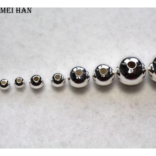 Meihan 925 Sterling Silver Beads Round 2-10mm DIY Jewelry Bracelet Necklace Loose Ball Findings Hotsale