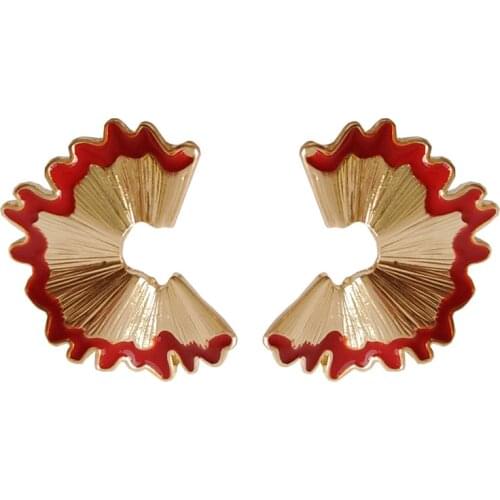 Funny Clip on Earrings Irregular Geometry Pencil shavings Clip Earrings Without Piercing For Women Girls Gifts