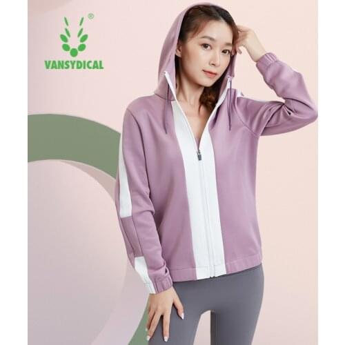 Running Jacket Women Patchwork Zipper Long Sleeve Hooded Sports Active Wear for Women Gym Clothing Windproof Jersey Fitness Top