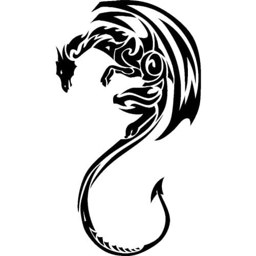 14.4*25.4CM Flying Dragon Car Sticker Car Door Vinyl Car Styling Decorative Car And Motorcycle Decal Black/Silver C9-1313