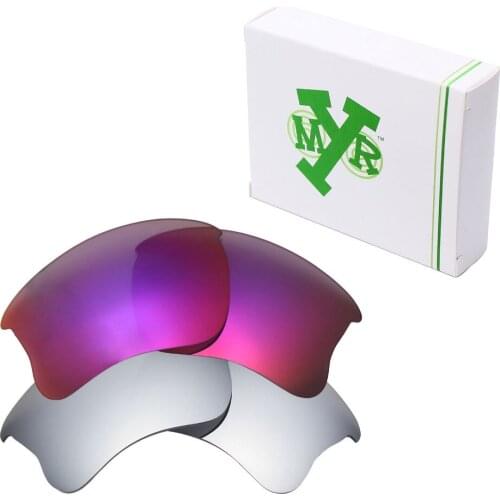 2 Pairs Mryok POLARIZED Replacement Lenses for Oakley Flak Jacket XLJ Sunglasses Silver Titanium & Midnight Sun