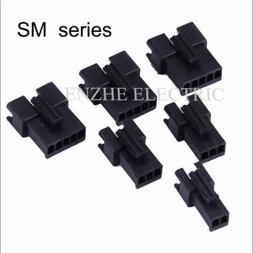 500PCS SM series car Male Bar connector cable Terminal spacing 2.5mm auto socket 2 pin Connector automotive plug Bar connector