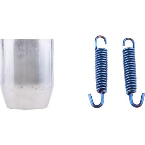 38mm-51mm Exhaust Pipe Adapter Joining & 2 Pcs Exhaust Pipe Silencer Muffler Coil Spring