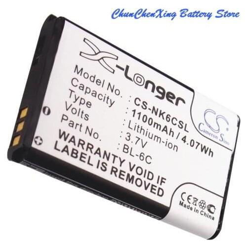 Cameron Sino Battery BL-6C for Nokia 2115i,2855,2875,6012,6015,6016i,6019i,6103,6152,6155,6256,for Doro 330,for DIGIPO 506, V16