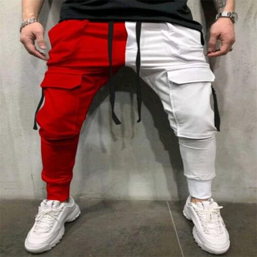 Men Fashion Casual Pants Men Side Pockets Pants Men Fashion Color Block Multi Pockets Sports Long Cargo Pants Work Trousers pant