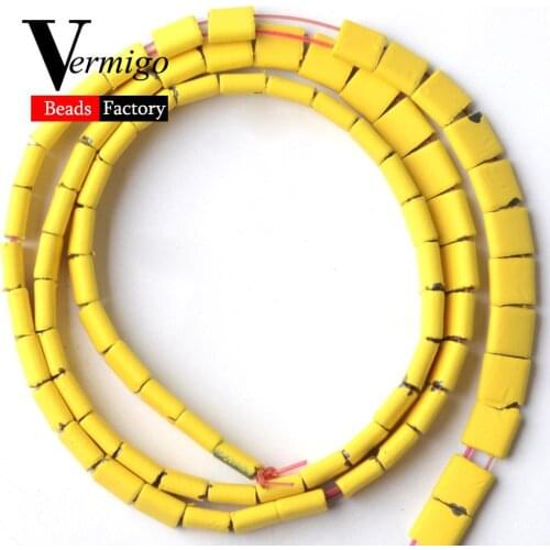 Yellow Square Double Hole Nanotech Rubber Hematite Beads For Jewelry Making 5*5mm Spacer Beads Diy Bracelets Accessories 15