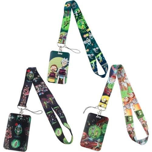 CB350 Women Men ID Credit Bank Card Holder Student Bus Card Case Lanyard Identity Badge Cards Cover