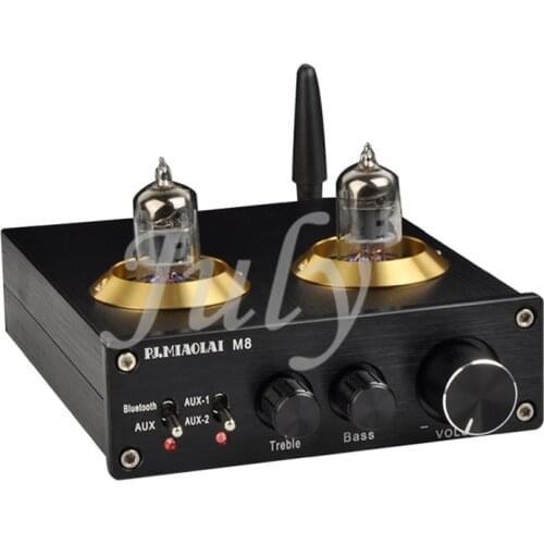 PJ.MIAOLAI M8 Fever HiFi Computer Household High Power Bluetooth 6J1 Tube Digital Power Amplifier, 50Hz-60Hz