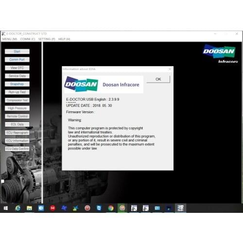 Doosan eDoctor Engine Diagnostic (EDIA) 2.4 2019 Construction and Industry Software Package+keygen